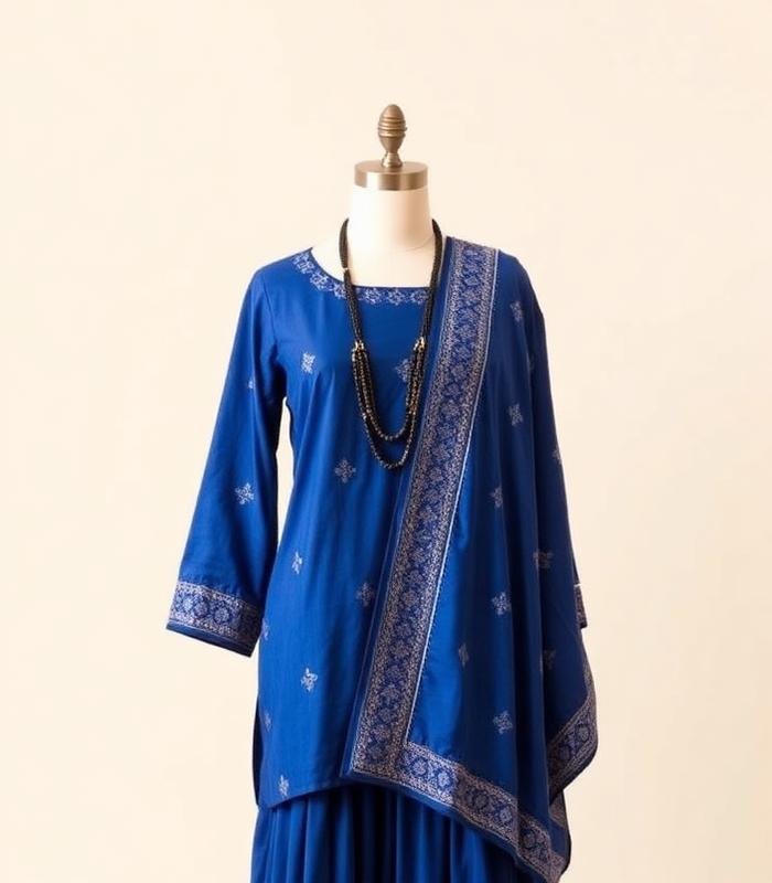 Indigo Cotton Salwar Suit