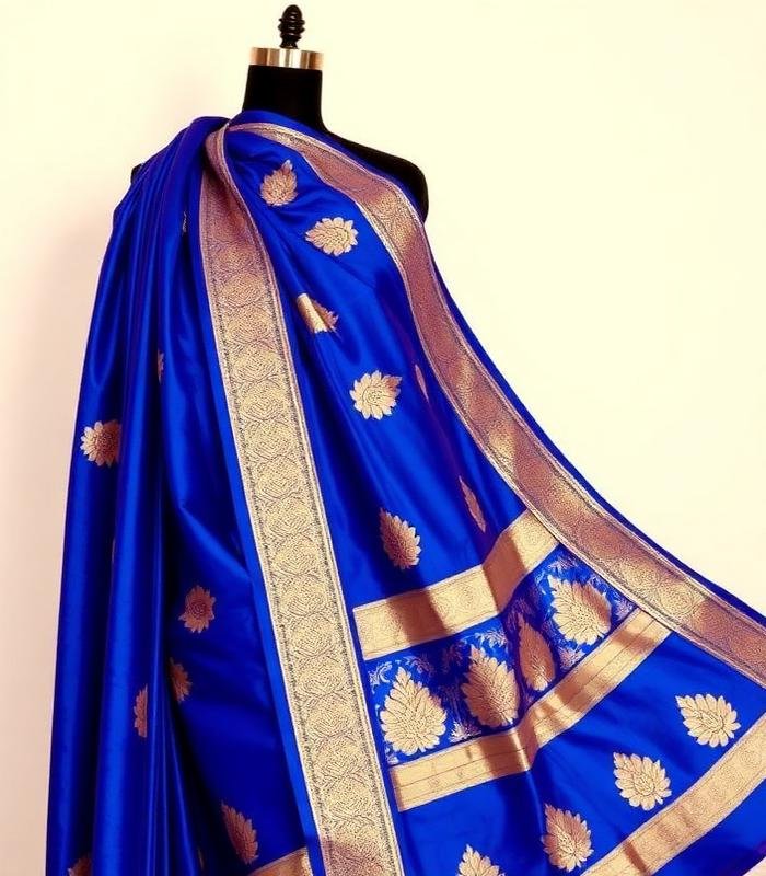 Royal Blue Banarasi Silk Saree
